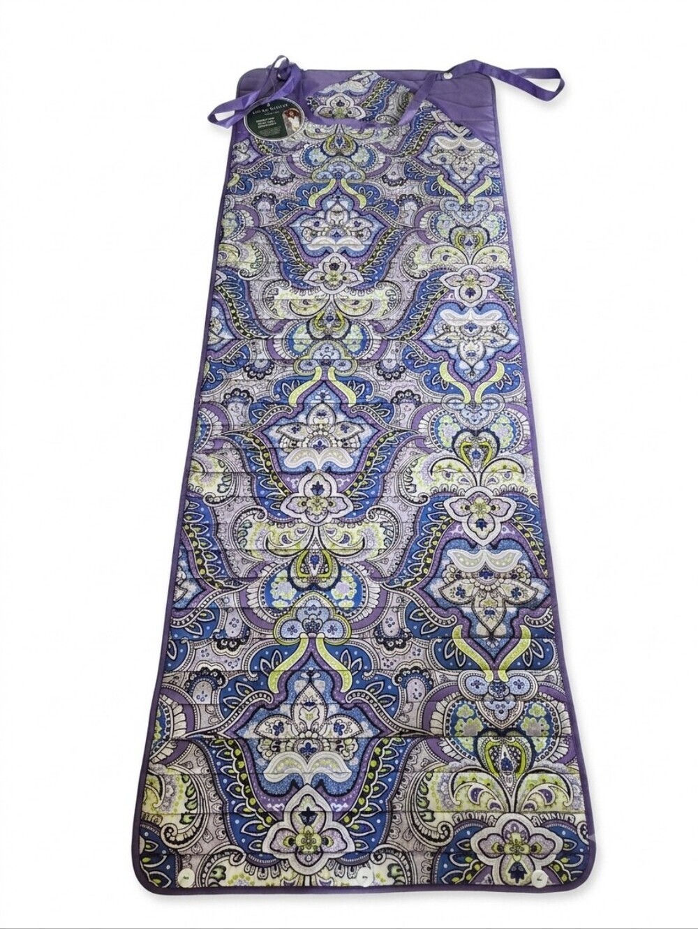 New Laura Ashley Purple Paisley Memory Foam Roll-Up Beach Mat
